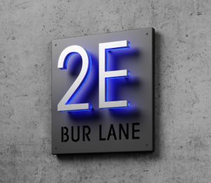 Floating Clear Horizontal LED Sign And Doorbell